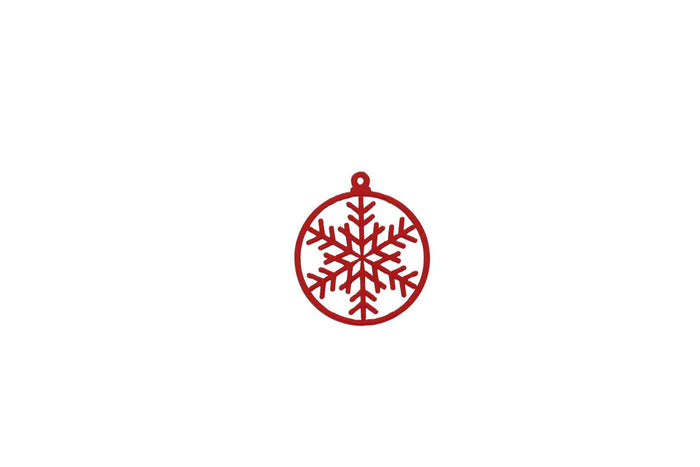 2" Snowflake Bulb, Wreath Decoration, Red