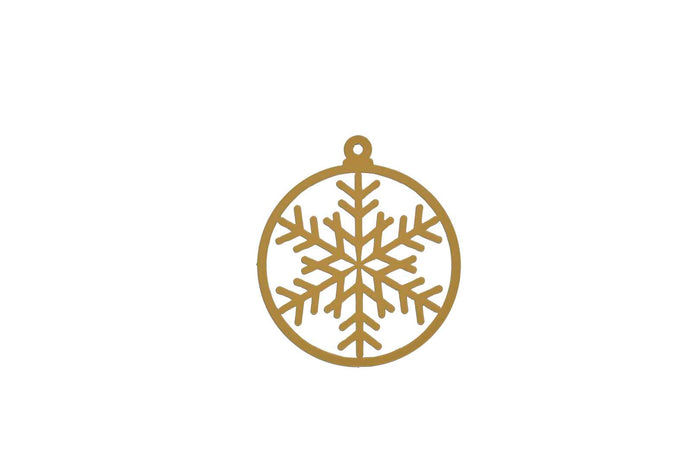 3" Snowflake Bulb, Wreath Decoration, Gold