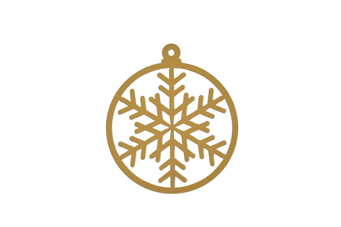 4" Snowflake Bulb, Wreath Decoration, Gold